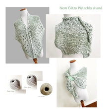 Load image into Gallery viewer, Glitzy Pistachio shawl sample