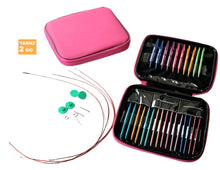 Load image into Gallery viewer, NEW! Interchangeable knitting needle set in pink
