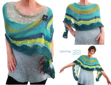 Load image into Gallery viewer, Splashing waves shawl, pattern - yarnz2GO.com