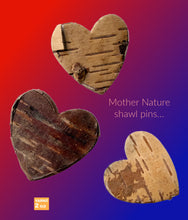 Load image into Gallery viewer, Rustic Wooden heart pins