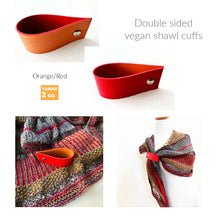 Load image into Gallery viewer, Double sided vegan shawl cuffs
