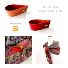 Load image into Gallery viewer, Double sided vegan shawl cuffs