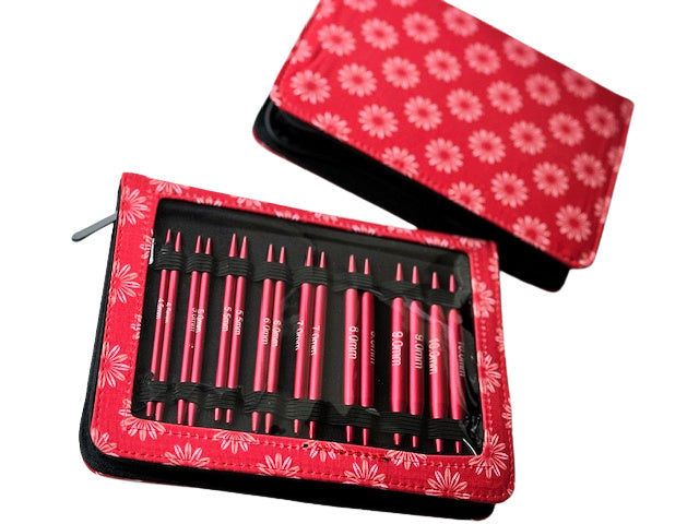 NEW! Interchangeable knitting needle set, red