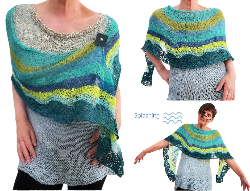 Splashing waves shawl, pattern