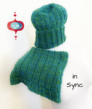 Load image into Gallery viewer, In Sync, double sided hat and cowl set
