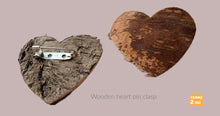 Load image into Gallery viewer, Rustic Wooden heart pins
