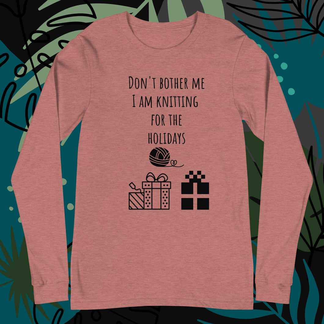 Knitting for the holidays unisex long Tee