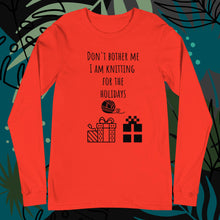 Load image into Gallery viewer, Knitting for the holidays unisex long Tee
