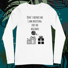 Load image into Gallery viewer, Knitting for the holidays unisex long Tee
