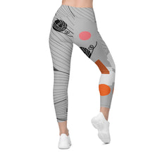 Load image into Gallery viewer, Crossover leggings with pockets, for yarn lovers
