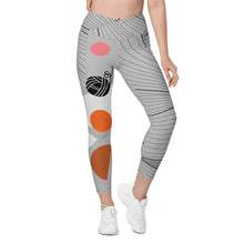 Load image into Gallery viewer, Crossover leggings with pockets, for yarn lovers
